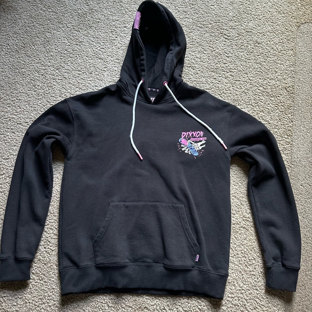DIXXON Black Hoodie with Pink Accent